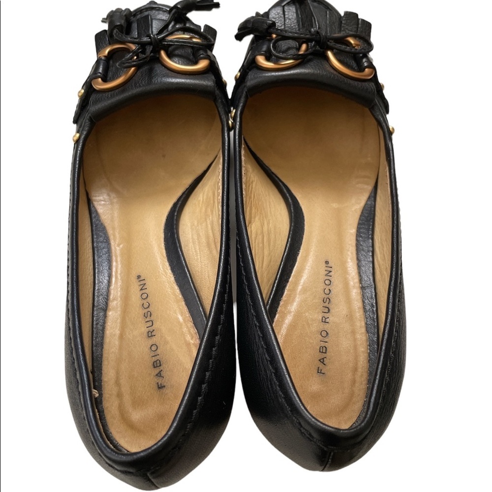 Fabio Rusconi Black Moccasin Heels size 7.5 - Picture 4 of 9